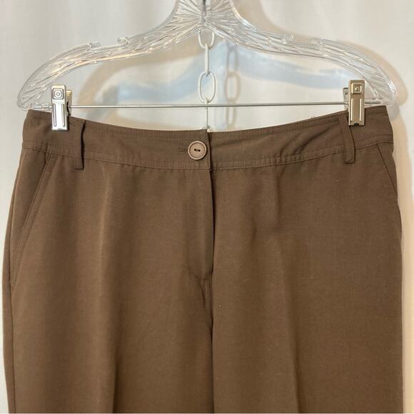 Emma James Brown Bootcut Mid Rise Waist Pressed Leg Trousers Slacks Pants - Picture 2 of 11